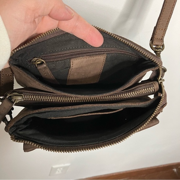 Anthropologie Harbour 2nd Luna Crossbody bag brown leather small mini bag - Picture 11 of 12